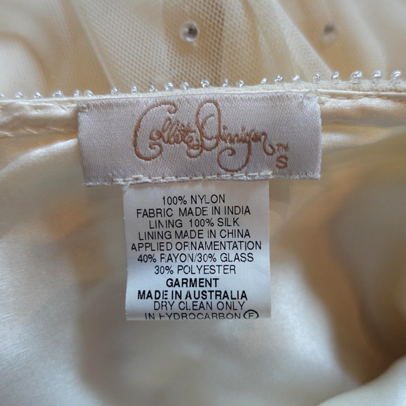 Collette Dinnigan Wedding Gown Small Ivory Beaded Sequin Bridal Dress Y2K VTG - Picture 10 of 16